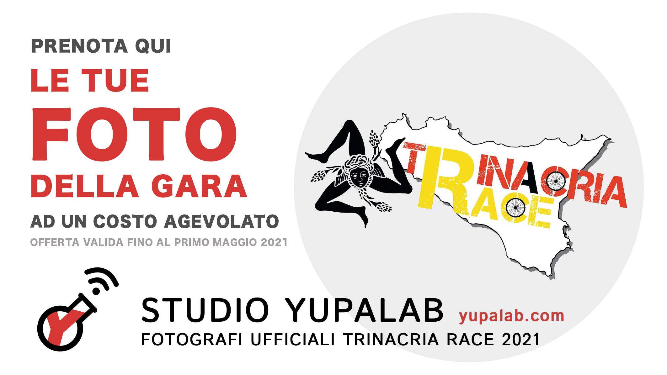 prenota la tua foto – banner trinacria race 2021 – yupalab – i